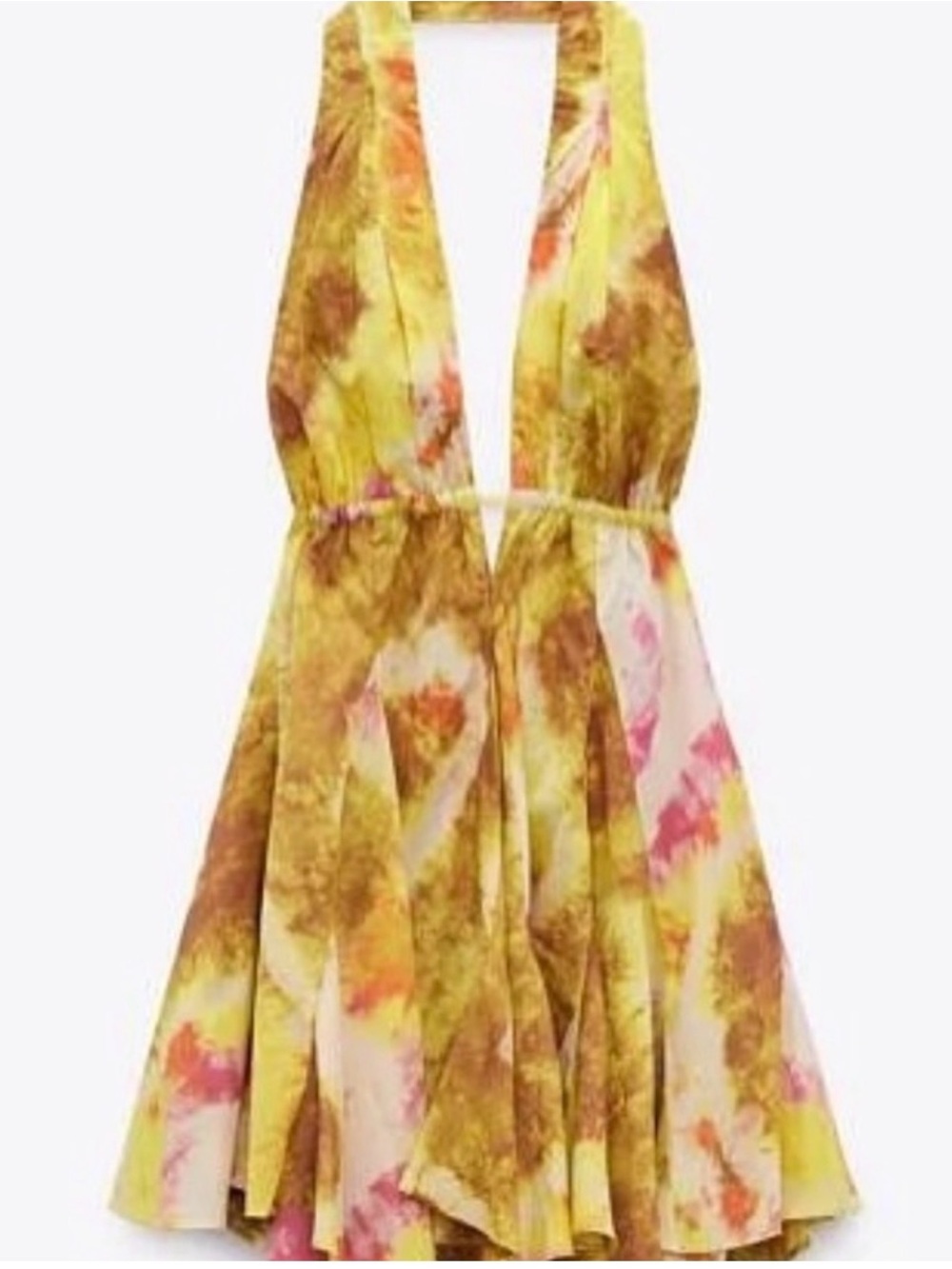 Zara Yellow and Orange Tie-Dye Halter Romper - Picture 6 of 7